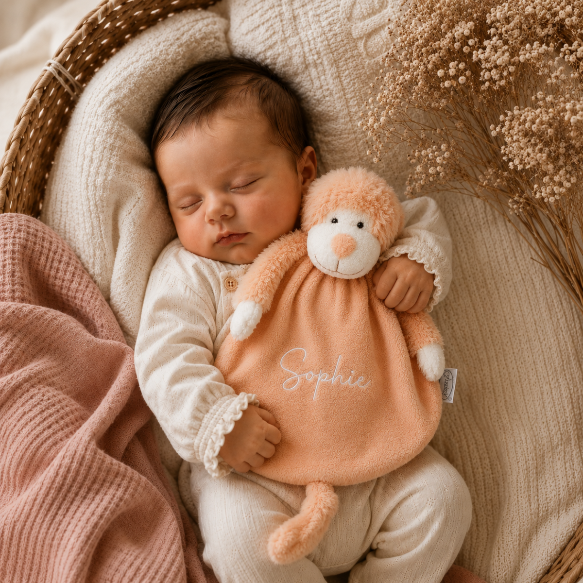 Roze knuffeldoekje met naam