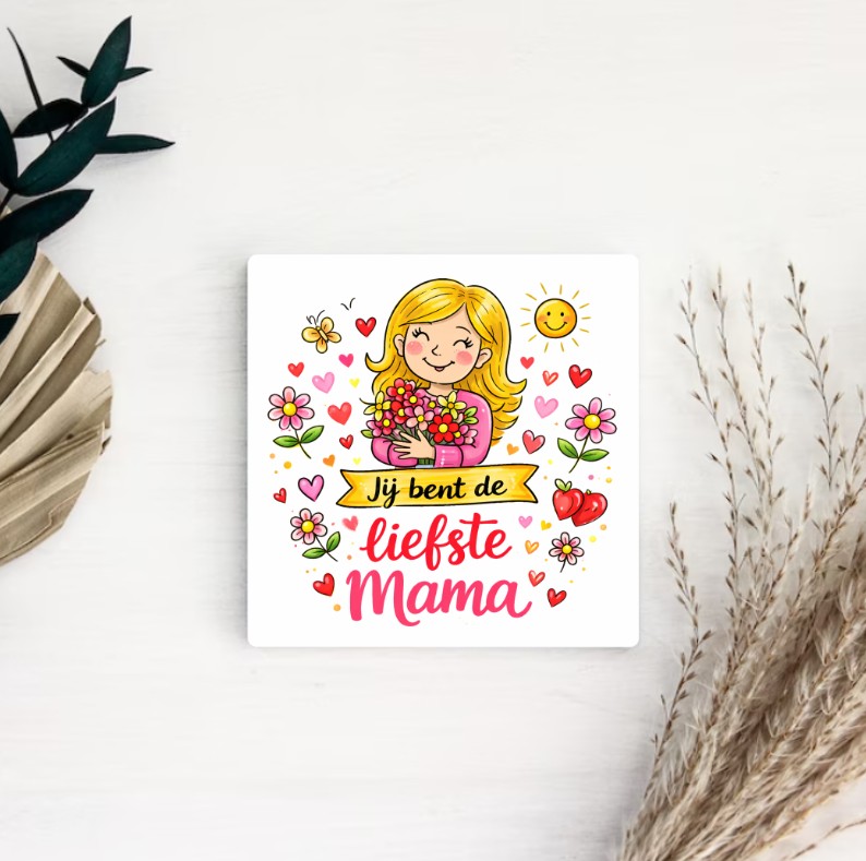 Moederdag tegel met tekst cadeau