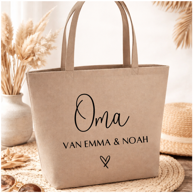 Moederdag tas met naam cadeau