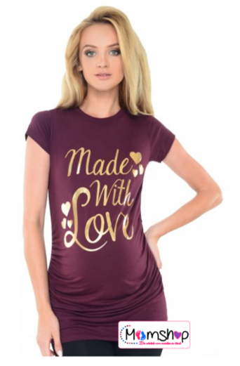 Positie shirt | made with love | Paars | maat M