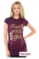 Positie shirt | made with love | Paars | maat L