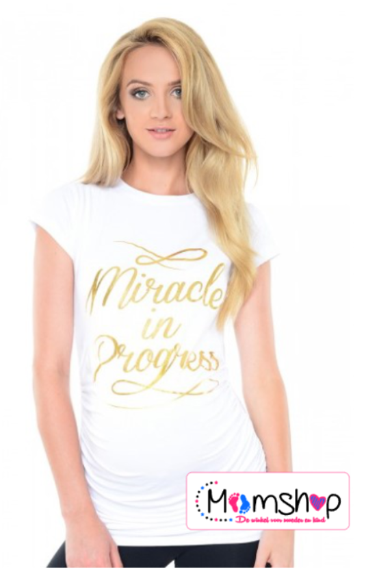 Positie shirt | miracle in progress | Wit | maat S