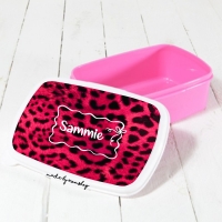 Broodtrommel Roze zwart panter background