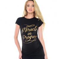 Positie shirt | miracle in progress | Zwart | maat L
