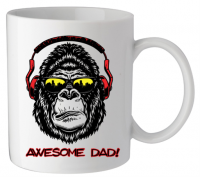 Mok | Awesome dad | Gorilla headphone + Sunglasses