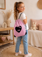 Licht roze gymtas met naam