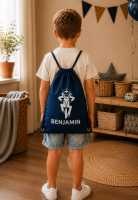 Donkerblauwe gymtas met naam | French Navy