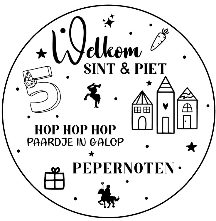 Sinterklaas raamsticker | Welkom sint & piet