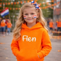 Hoodie capuchon | Fluor Oranje | met naam