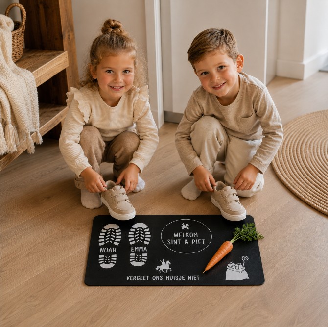 Schoenzetmat met naam | 2 kinderen