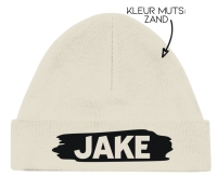 Babymutsje met naam &ndash; Zand
