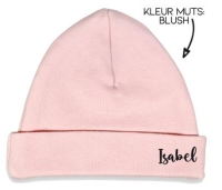 Babymutsje met naam &ndash; Blush roze
