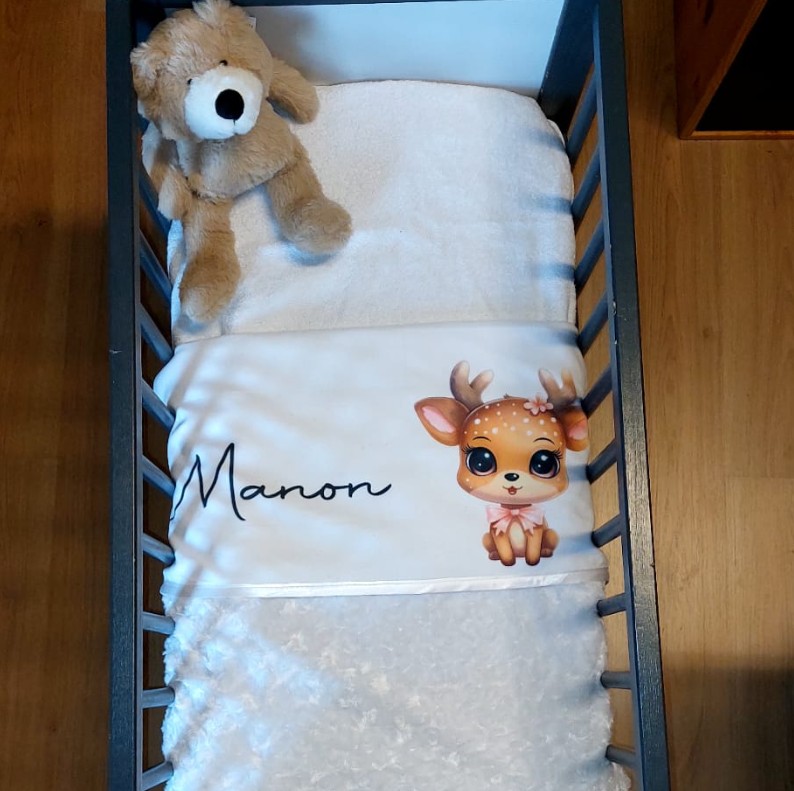 Baby deken | Hert + strik