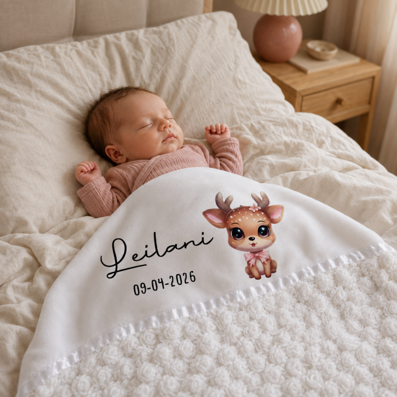 Baby deken | Hert + strik