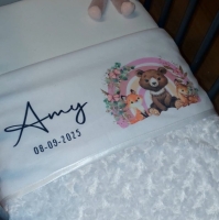 Baby deken | Vos beer hert regenboog roze