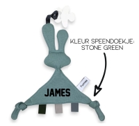 Funnies speendoekje met naam | Snoes | Stone green