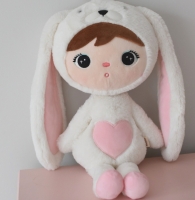 Knuffel met naam | Metoo bunny | Wit roze | 50 cm