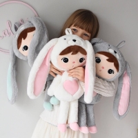 Knuffel met naam | Metoo bunny | Wit roze | 50 cm