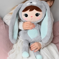 Knuffel met naam | Metoo bunny | Grijs mint | 50 cm