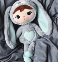 Knuffel met naam | Metoo bunny | Grijs mint | 50 cm