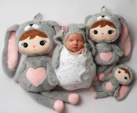 Knuffel met naam | Metoo bunny | Grijs roze | 50 cm