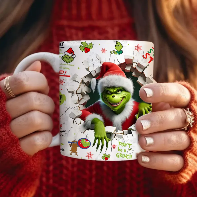 Kerst mok |  The grinch blote billen