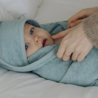 Badcape met naam | Navy blauw