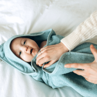 Badcape met naam | Blauw