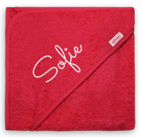 Badcape met naam | Roze