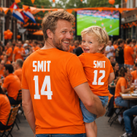 Oranje WK twinning shirt met leeuw en rugnummer