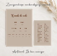 Kraak de code &ndash; Luxe Morsecode Zwangerschapsaankondiging (A5/A6 Set)