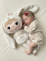 Metoo bunny light beige met naam | 50 cm